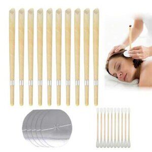 Ear Wax Burning Removal Kit, Includes Cotton Swabs, 10pc - New
